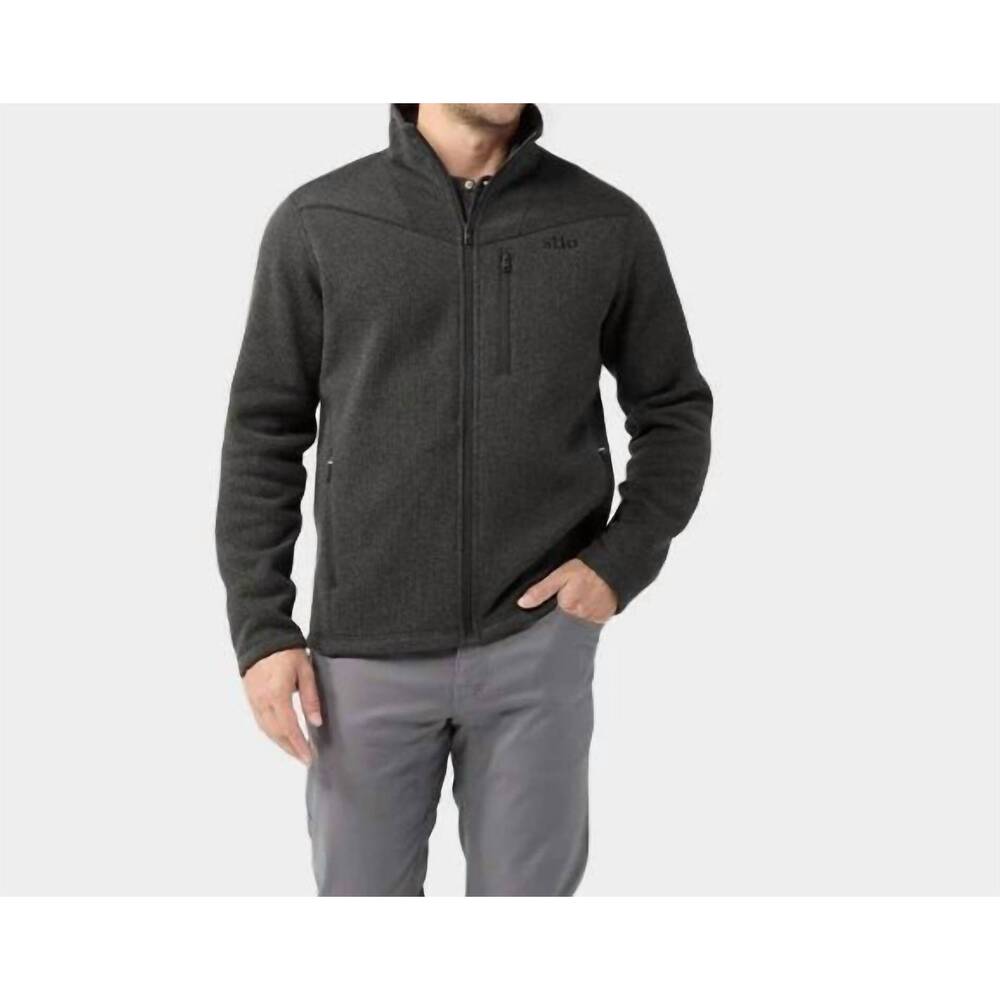 NEW STIO men's wilcox fleece jacket in abyss heather